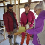 Kalid, Deb and Liz choosing wall and trim colors.