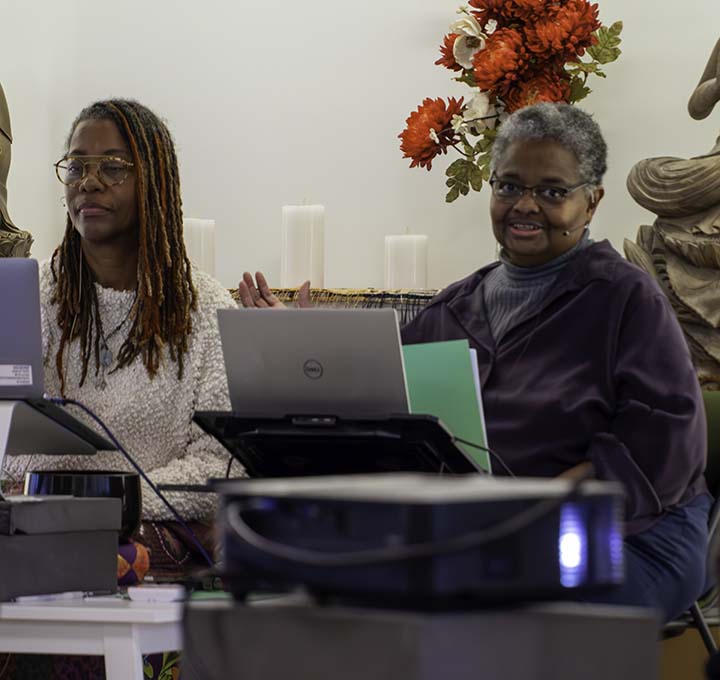 Shawn Holmes & Marilyn Littlejohn teaching a daylong at Seattle Insight